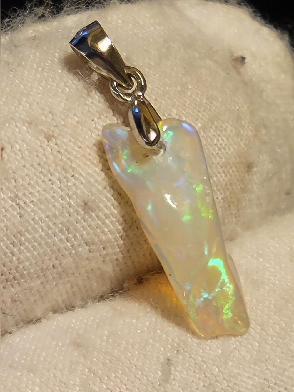 2.30ctw Natural Beautiful Ethiopian Fire Opal Pendant - 925 Sterling Silver Bail